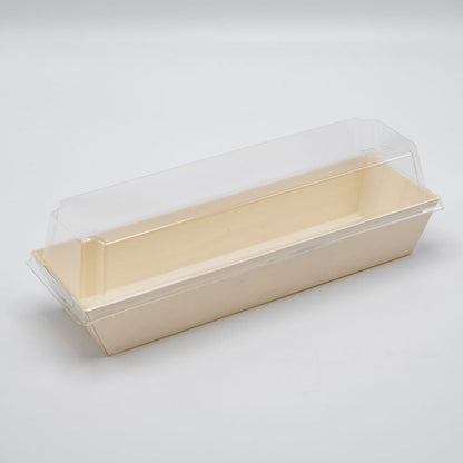 9.8"x3"x1.5" Large Balsa Wood Tray with Clear PET Lid