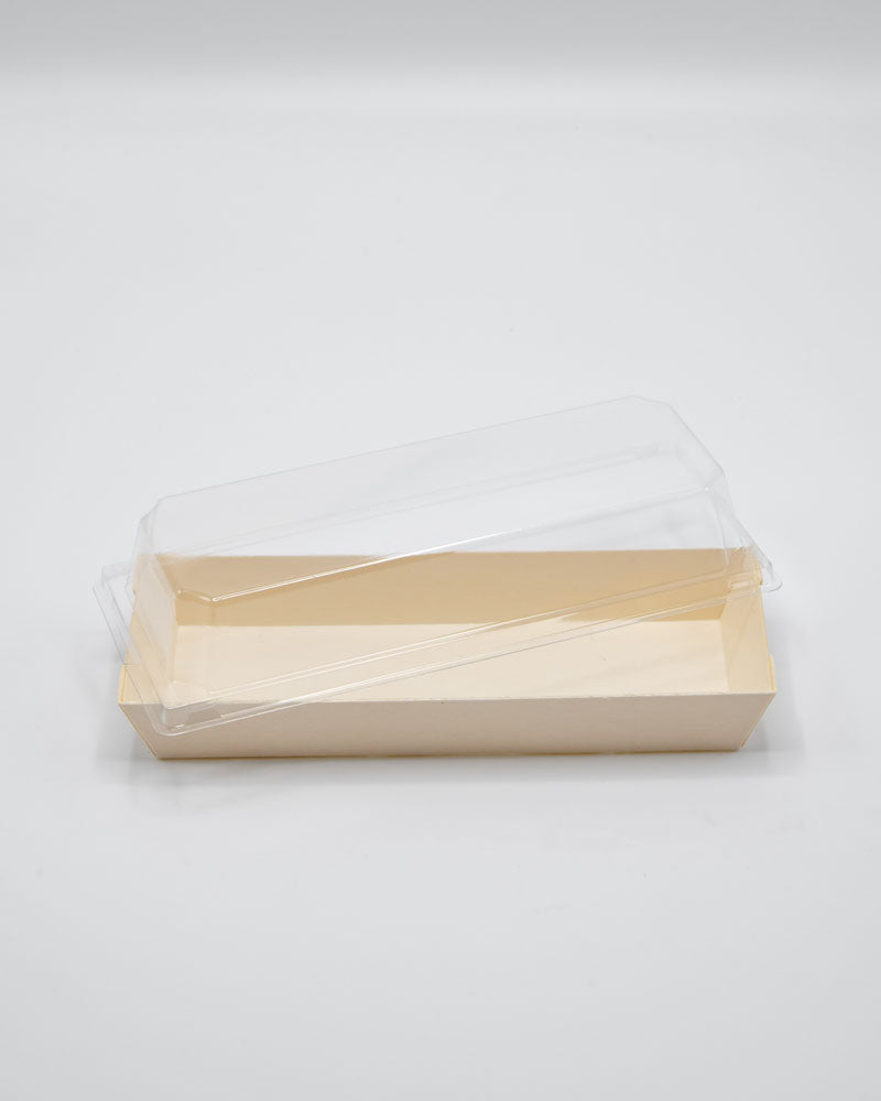 9.8"x3"x1.5" Large Balsa Wood Tray with Clear PET Lid