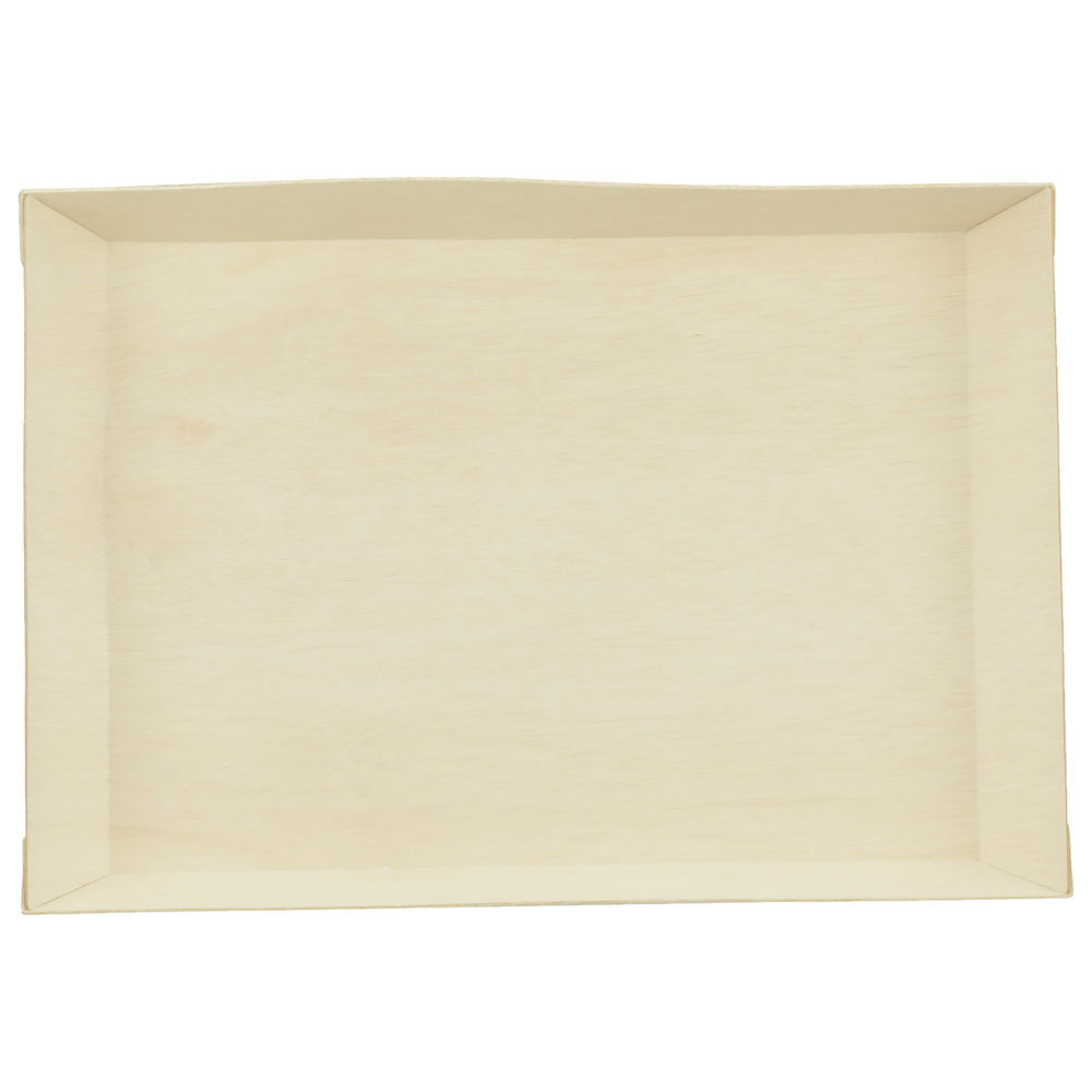 11"x15"x2" Large Rectangle Balsa Wood Fixed Side Tray