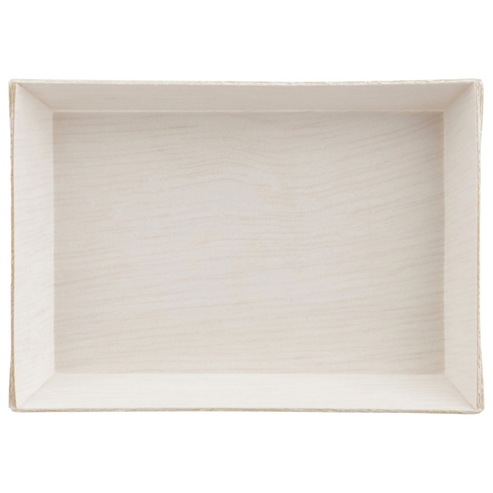 2"x3" Mini Rectangle Balsa Wood Fixed Side Tray