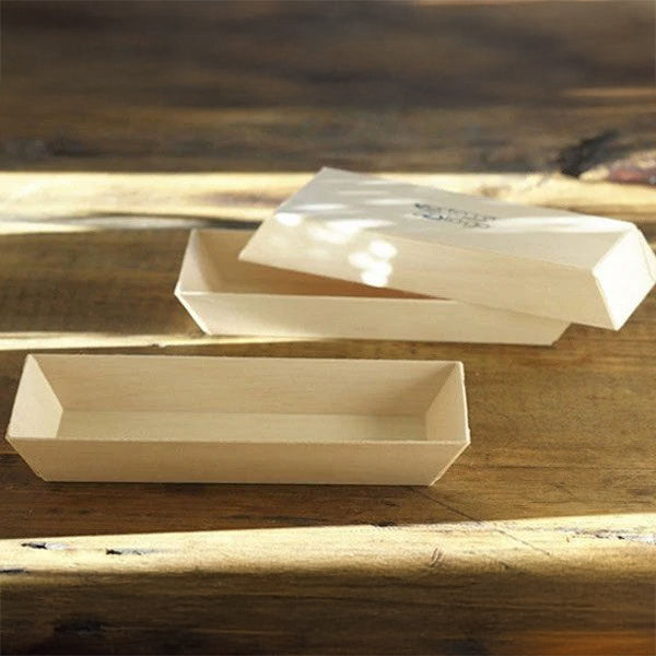 3"x8" Small Rectangle Balsa Wood Fixed Side Tray
