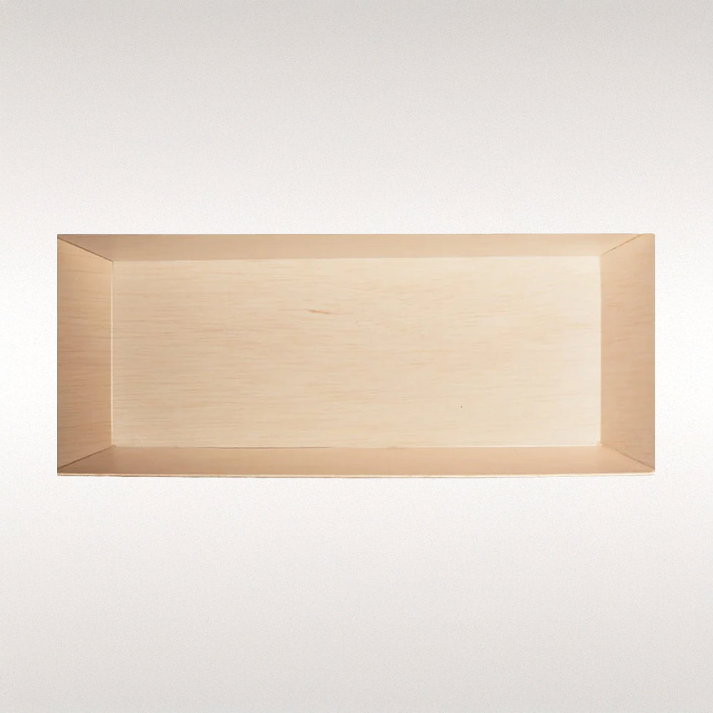 3"x8" Small Rectangle Balsa Wood Fixed Side Tray