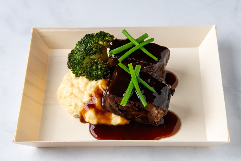 5"x7" Rectangle Balsa Wood Fixed Side Tray