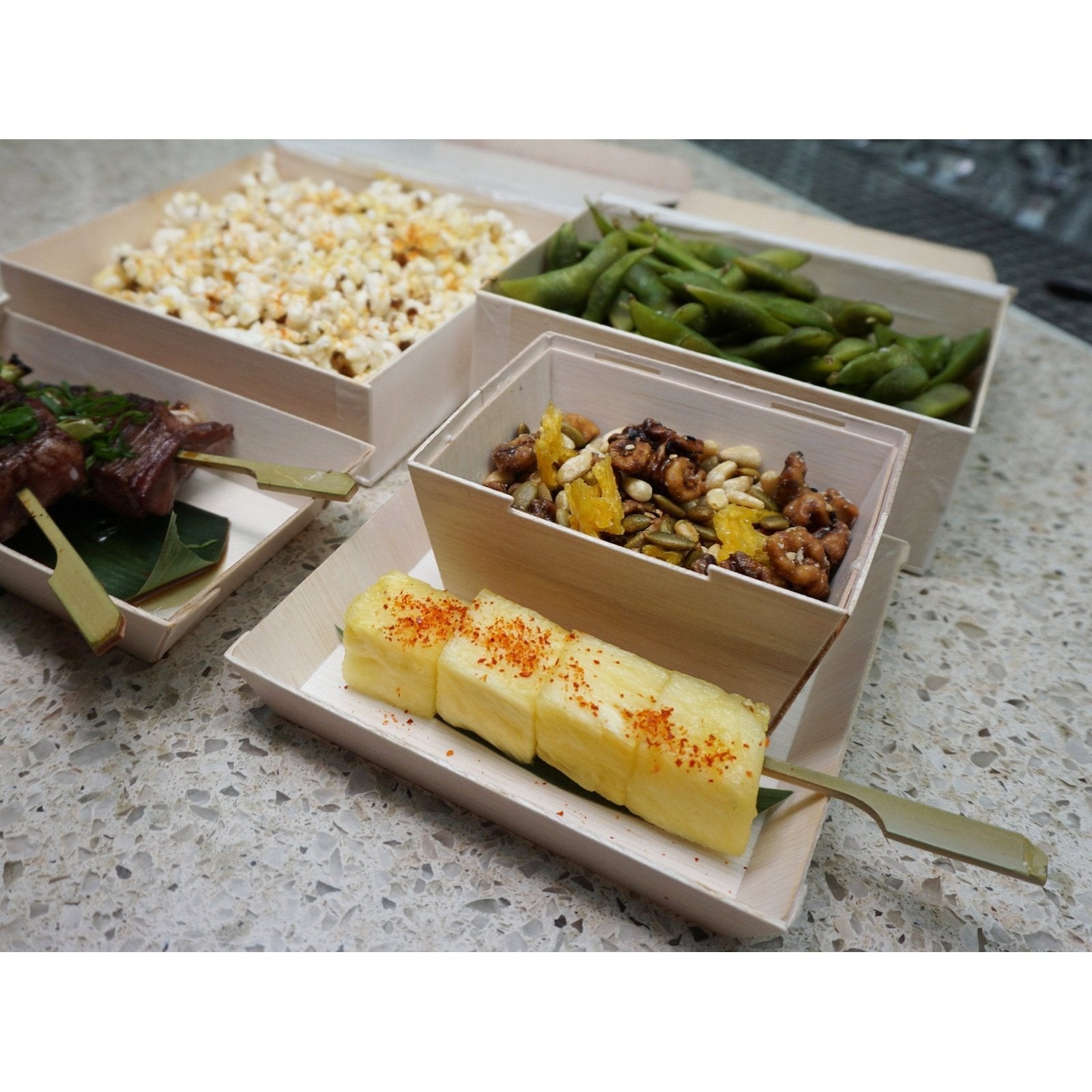5" x 5" Fixed Sided Square Tray (20 count Retail Pack)-VerTerra Dinnerware