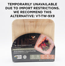 9"x9" Square Palm Plate (10 Packs of 10)