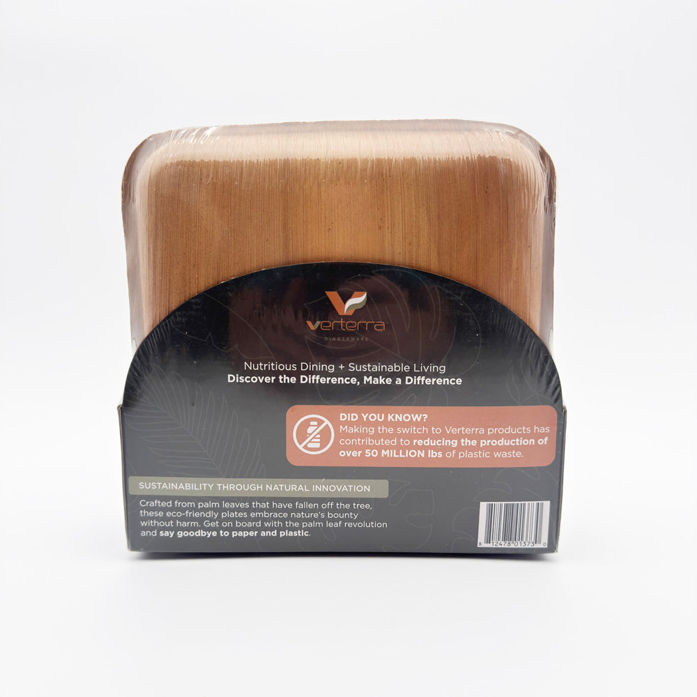 9"x9" Square Palm Plate (10 Packs of 10)