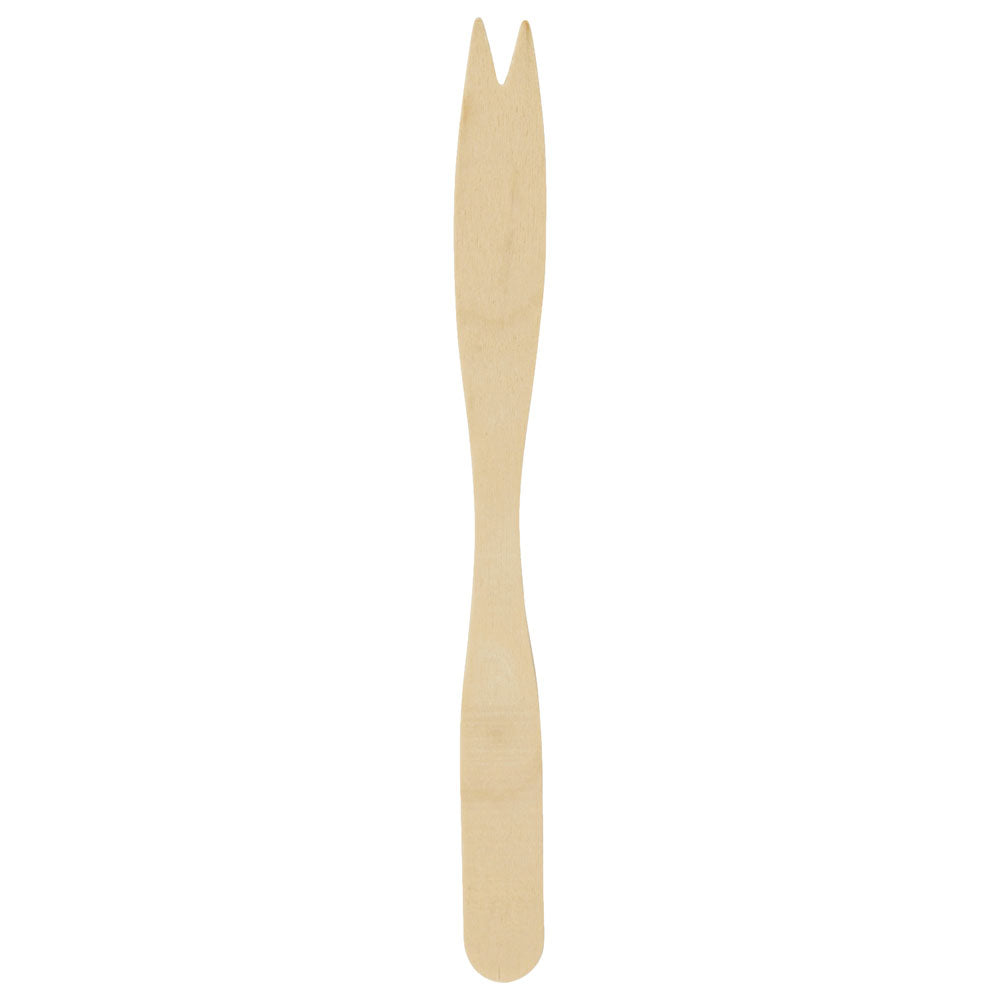 5.5" Heavy Weight Wooden Tasting Two Pronged Fork