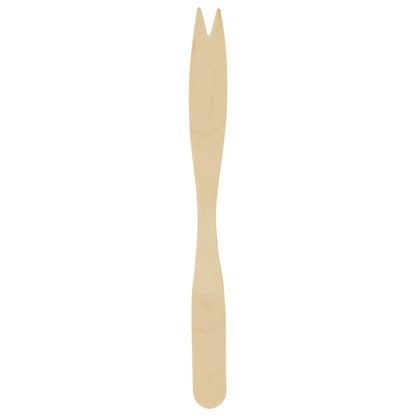 5.5" Heavy Weight Wooden Tasting Two Pronged Fork