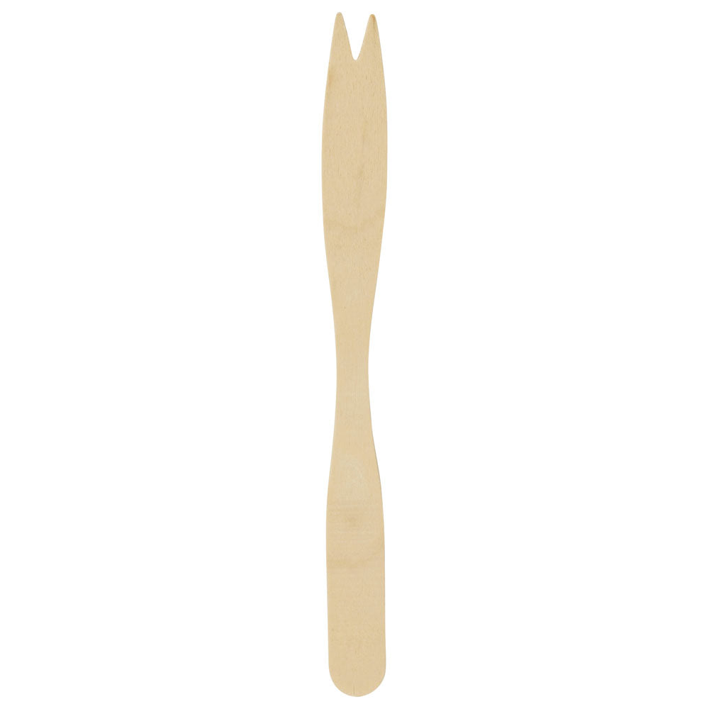 5.5" Heavy Weight Wooden Tasting Two Pronged Fork (Graze Craze)