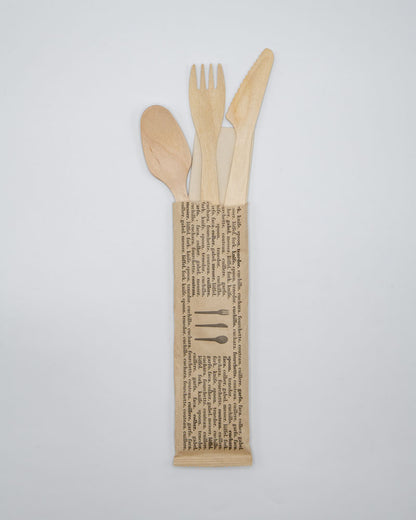 7" Heavy Weight Wooden Cutlery Kit