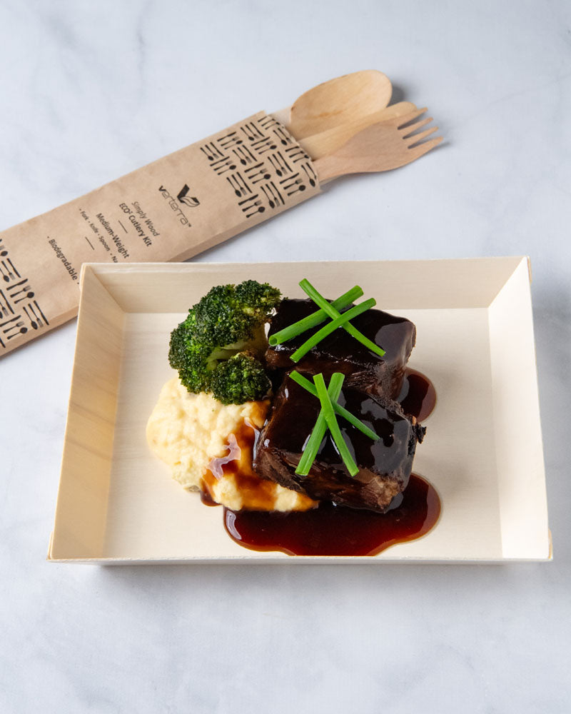 6.5" Medium Weight Wooden Cutlery Kit