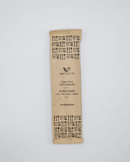 6.5" Medium Weight Wooden Cutlery Kit