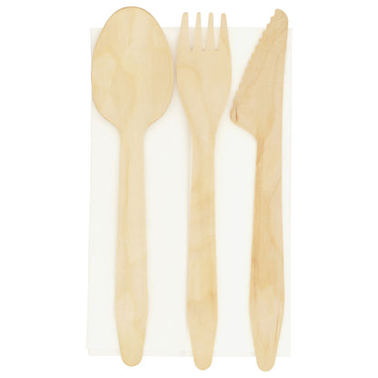 6.5" Medium Weight Wooden Cutlery Kit