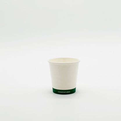 4 oz White Paper Hot/Cold Compostable Cup