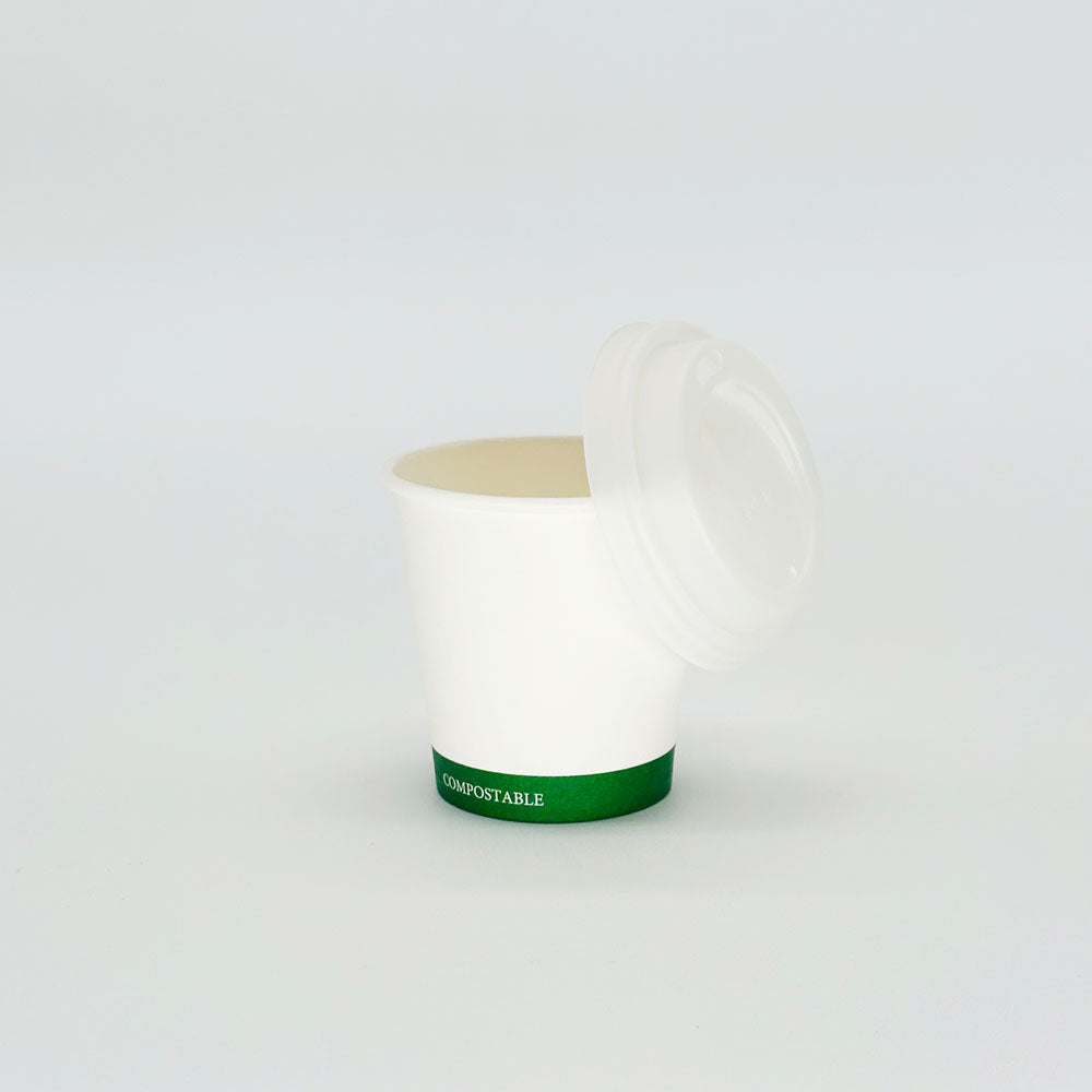 4 oz White Paper Hot/Cold Compostable Cup