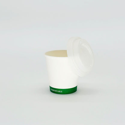 4 oz White Paper Hot/Cold Compostable Cup