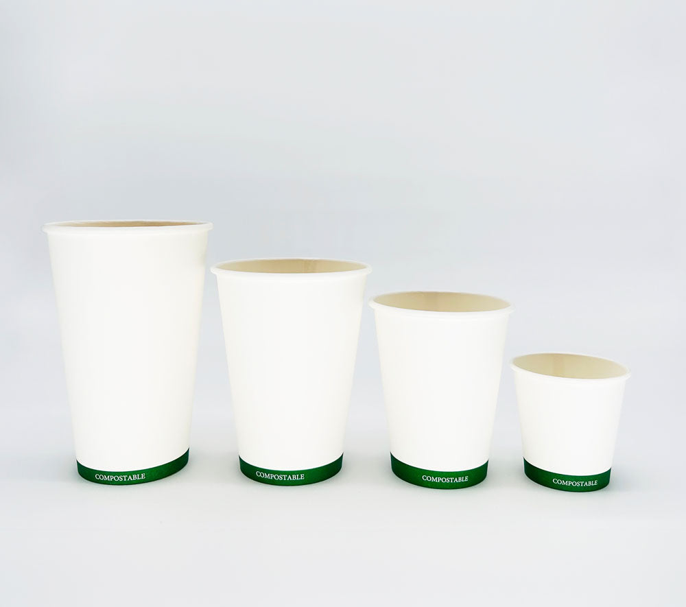 4 oz White Paper Hot/Cold Compostable Cup