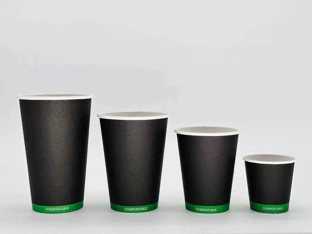 8 oz Black Paper Hot/Cold Compostable Cup