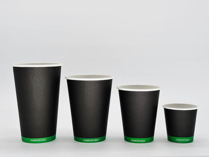 8 oz Black Paper Hot/Cold Compostable Cup