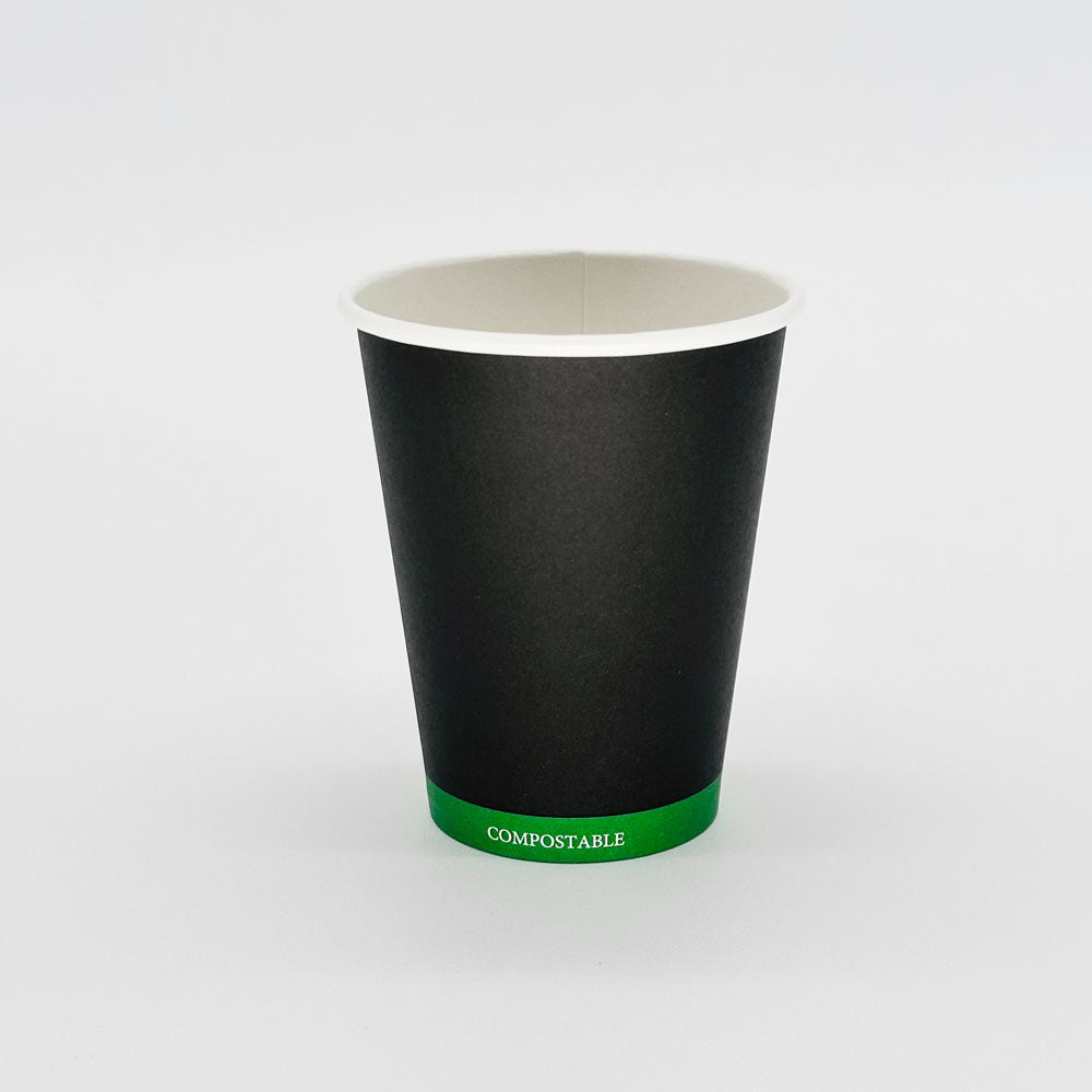 8 oz Black Paper Hot/Cold Compostable Cup