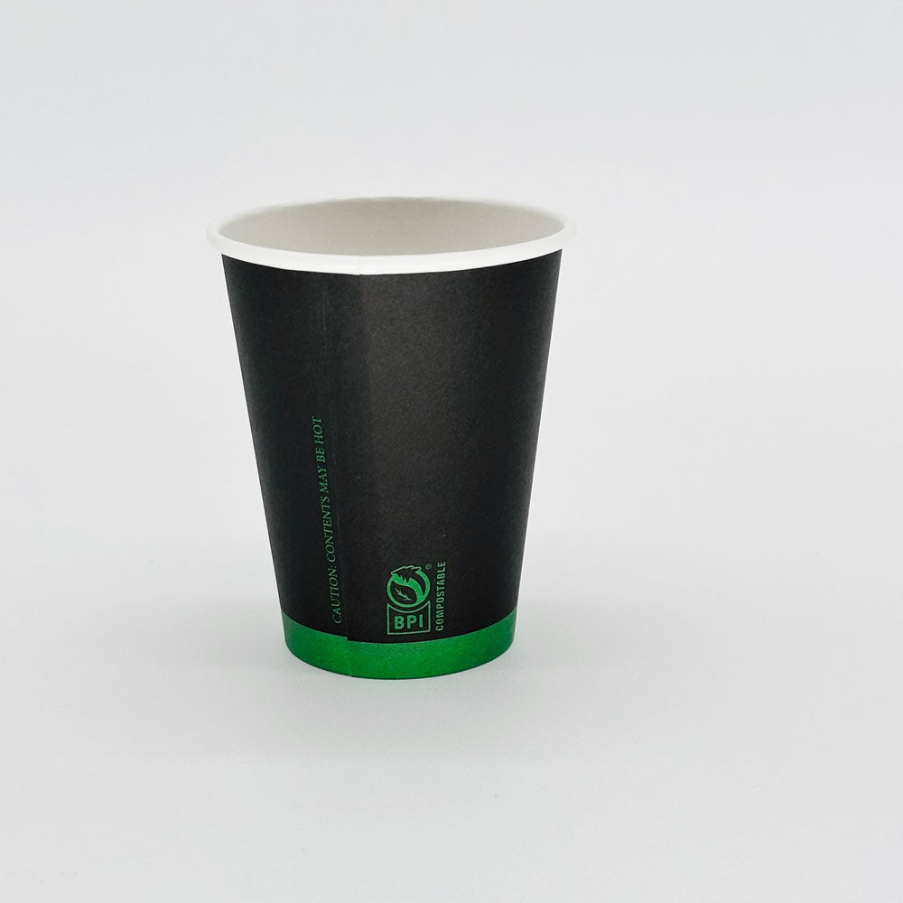 8 oz Black Paper Hot/Cold Compostable Cup