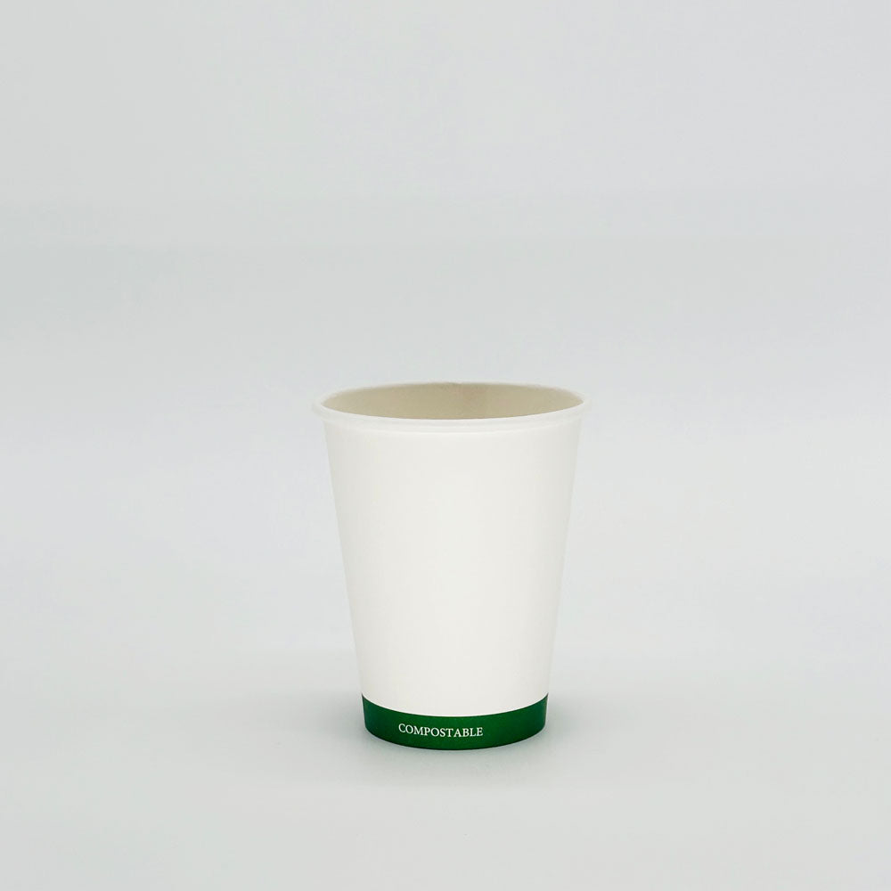 8 oz White Paper Hot/Cold Compostable Cup