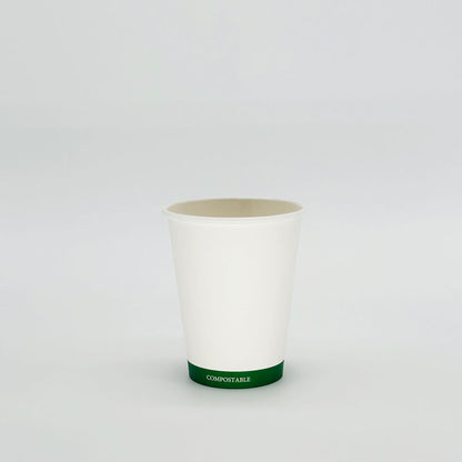 8 oz White Paper Hot/Cold Compostable Cup