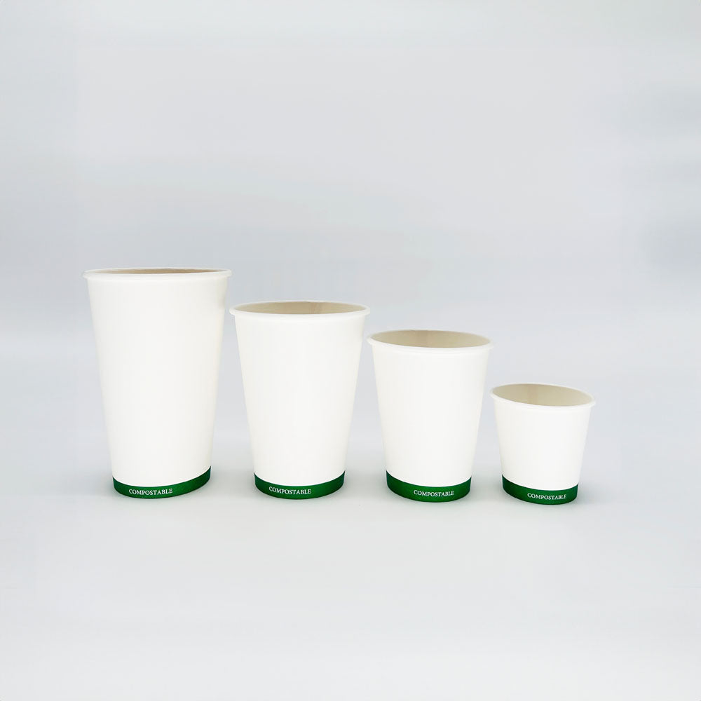 8 oz White Paper Hot/Cold Compostable Cup