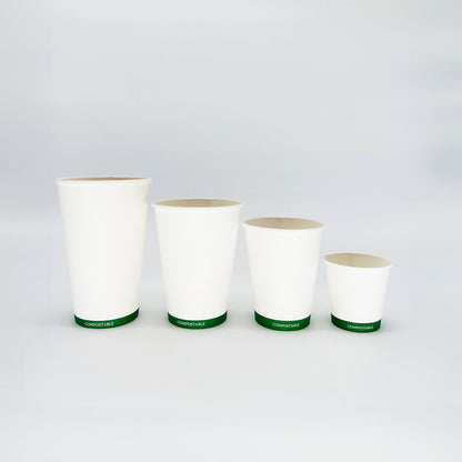 8 oz White Paper Hot/Cold Compostable Cup