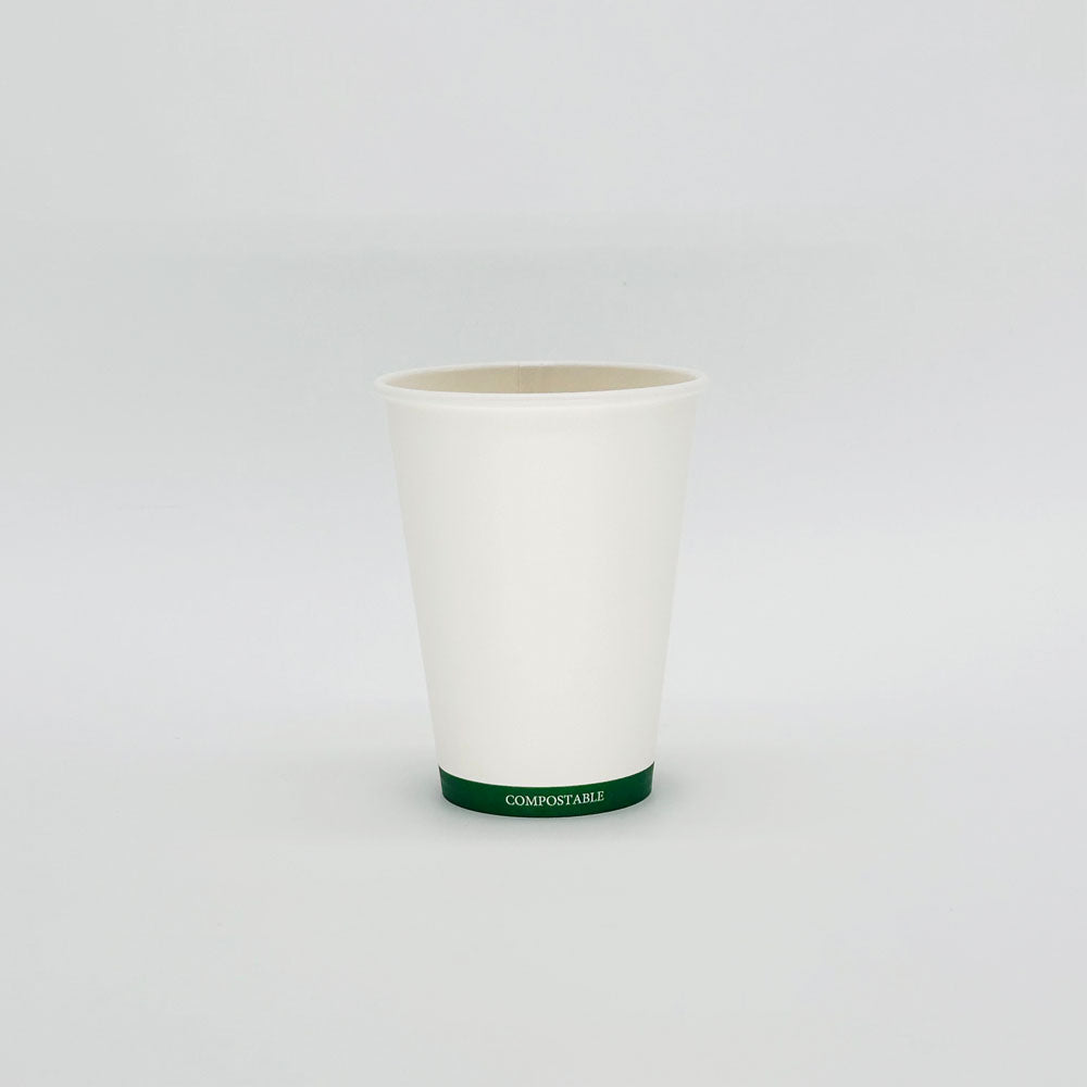 12 oz White Paper Hot/Cold Compostable Cup