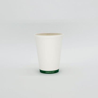 12 oz White Paper Hot/Cold Compostable Cup