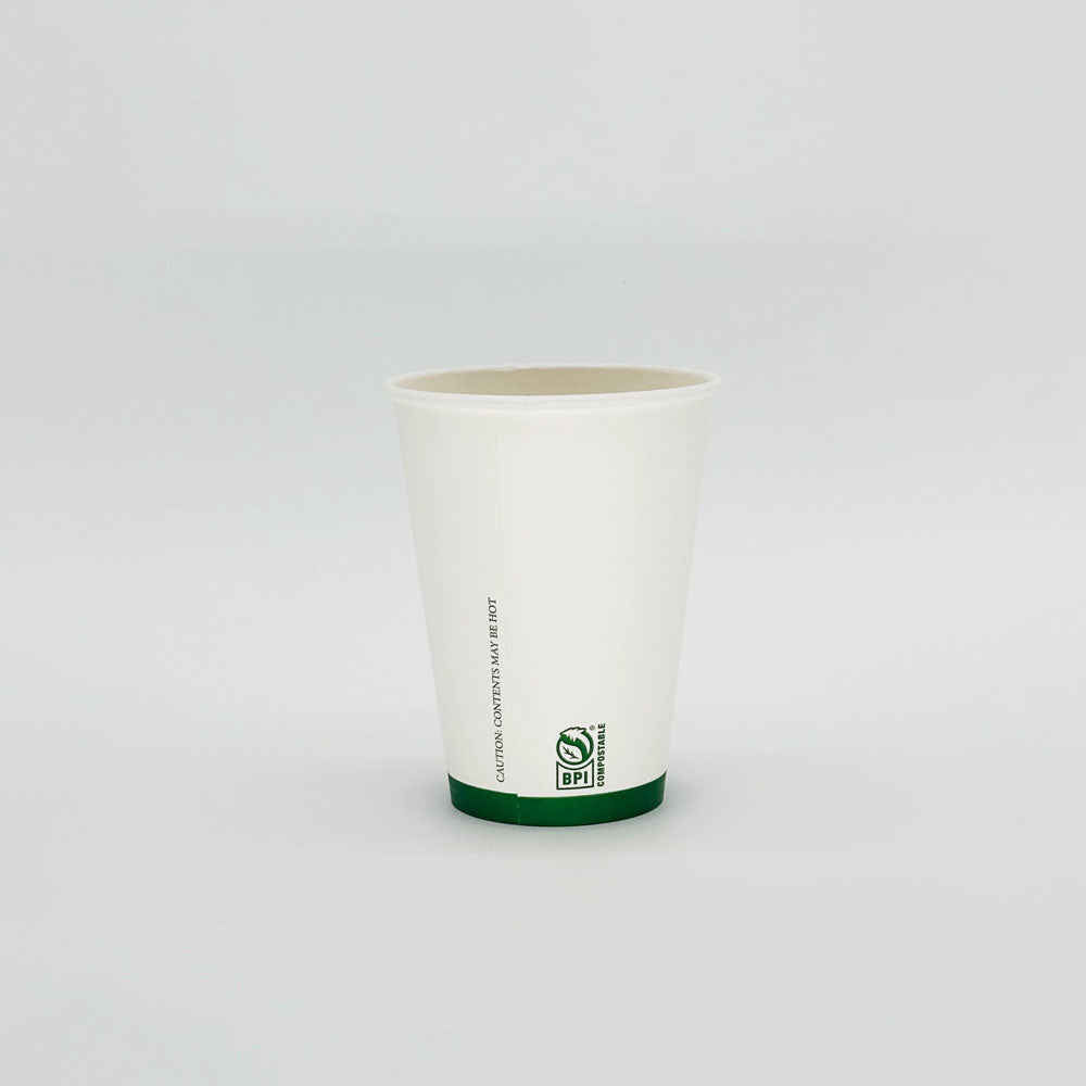 12 oz White Paper Hot/Cold Compostable Cup
