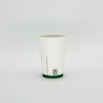12 oz White Paper Hot/Cold Compostable Cup