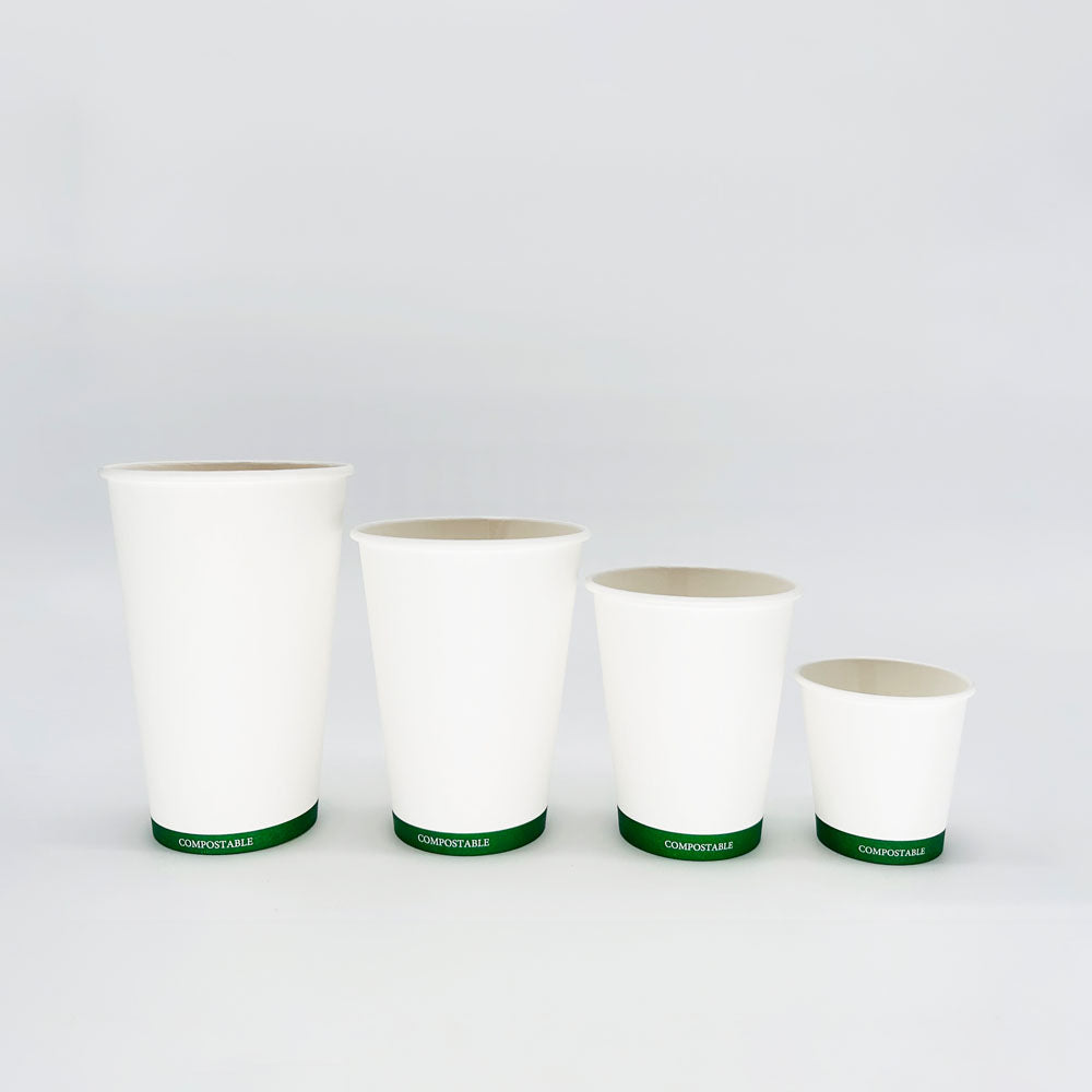 12 oz White Paper Hot/Cold Compostable Cup