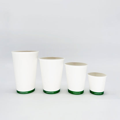12 oz White Paper Hot/Cold Compostable Cup