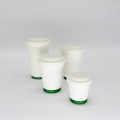 Universal White CPLA Hot/Cold Cup Lids (12 oz, 16 oz, 20 oz)