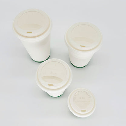 Universal White CPLA Hot/Cold Cup Lids (12 oz, 16 oz, 20 oz)
