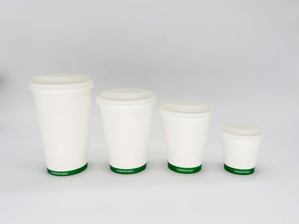 Universal White CPLA Hot/Cold Cup Lids (12 oz, 16 oz, 20 oz)