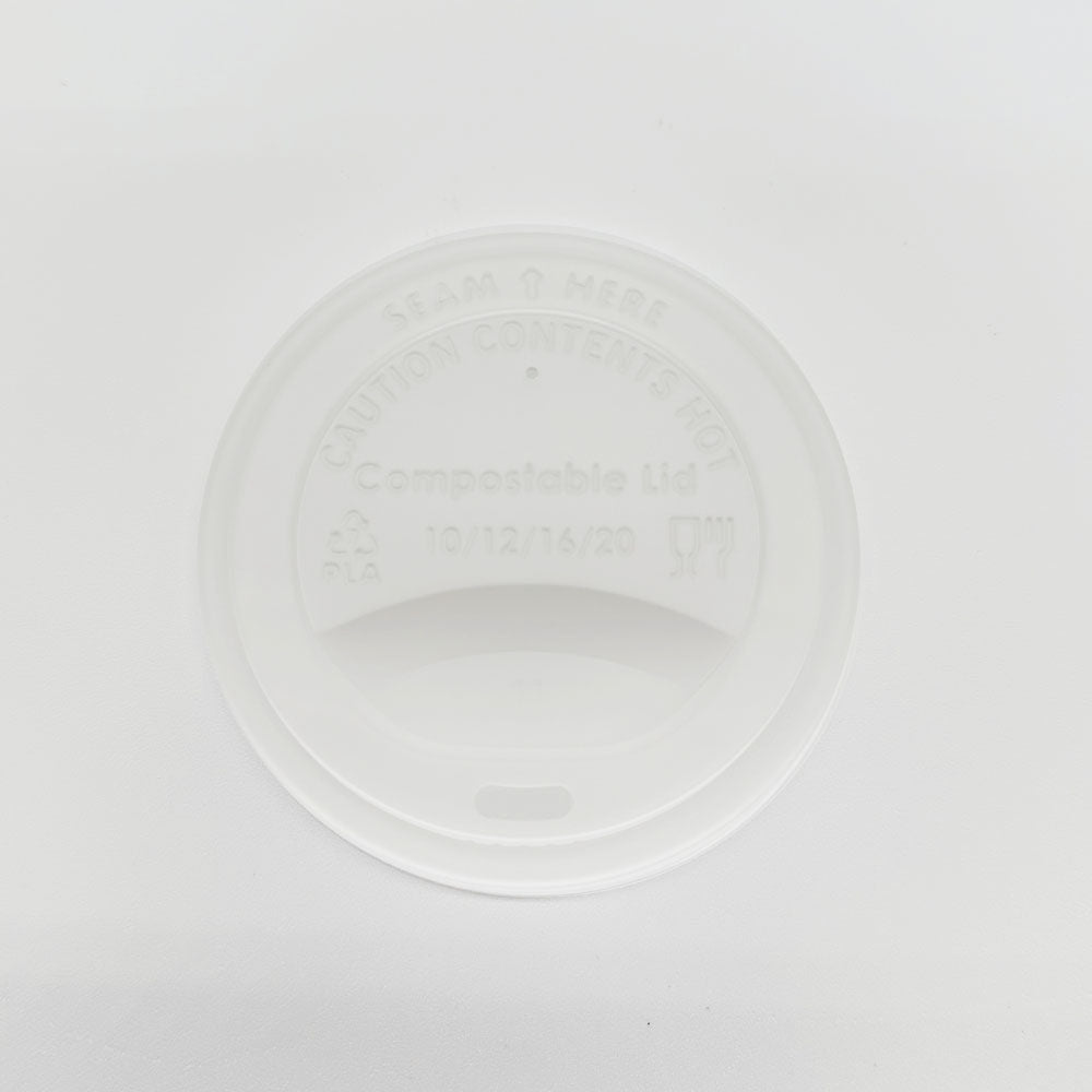 Universal White CPLA Hot/Cold Cup Lids (12 oz, 16 oz, 20 oz)
