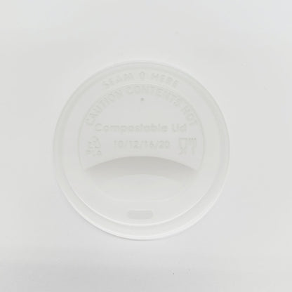 Universal White CPLA Hot/Cold Cup Lids (12 oz, 16 oz, 20 oz)