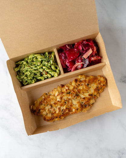 11"x9"x2" PaperBoard 3 Compartment Bento Box