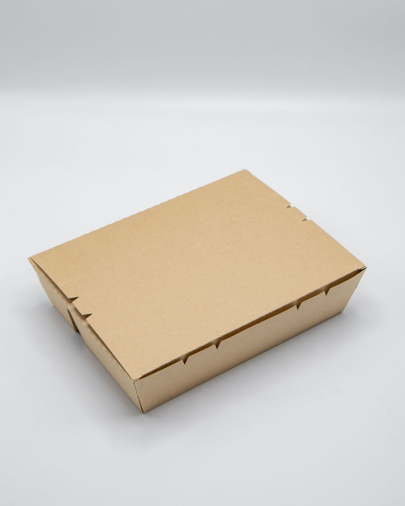 11"x9"x2" PaperBoard 3 Compartment Bento Box