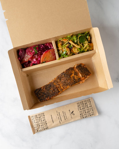 9"x7"x2" PaperBoard 3 Compartment Bento Box