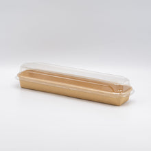 12"x3"x1" Kraft PaperBoard Tray with Clear PET Lid