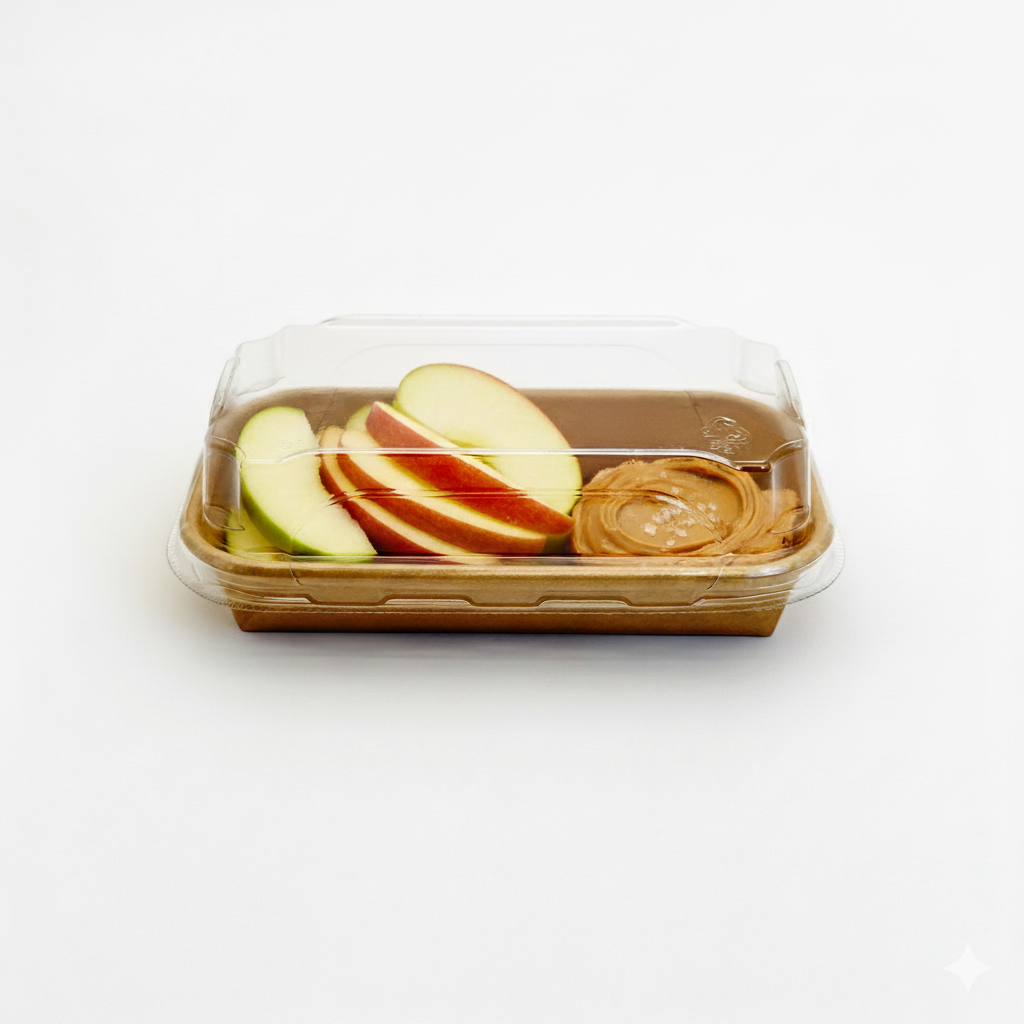 5.5"x3.1" Kraft PaperBoard Tray with Clear PET Lid