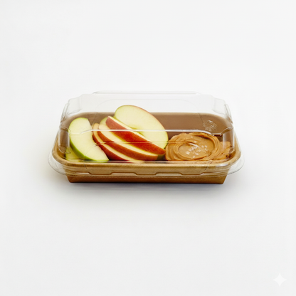 5.5"x3.1" Kraft PaperBoard Tray with Clear PET Lid