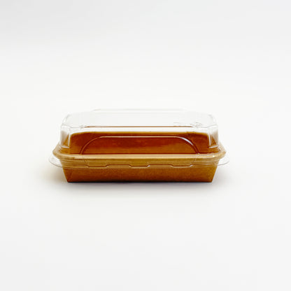 5.5"x3.1" Kraft PaperBoard Tray with Clear PET Lid