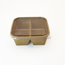 5"x5" 4-Compartment Kraft Tray with Clear PET Lid