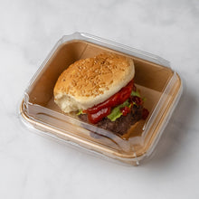 6"x5"x1" Kraft PaperBoard Tray with Clear PET Lid