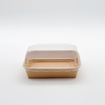 6"x5"x1" Kraft PaperBoard Tray with Clear PET Lid